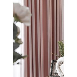 窗帘现代轻奢风北欧ins简约遮光绸缎仿真丝高精密网红2025款客厅