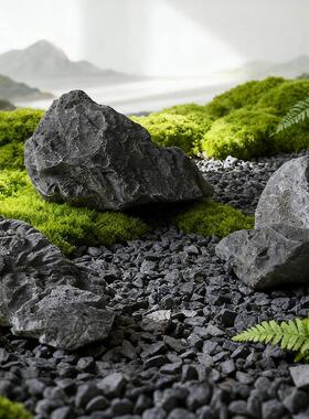 PU彷真石头假山绿植造景园林玻璃钢软装橱窗别墅摄影棚景观石装饰