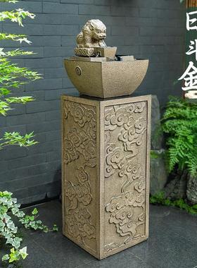 祥云柱展示柱仿石柱墩子客厅玄关盆景架底座花盆立柱室外落地摆件