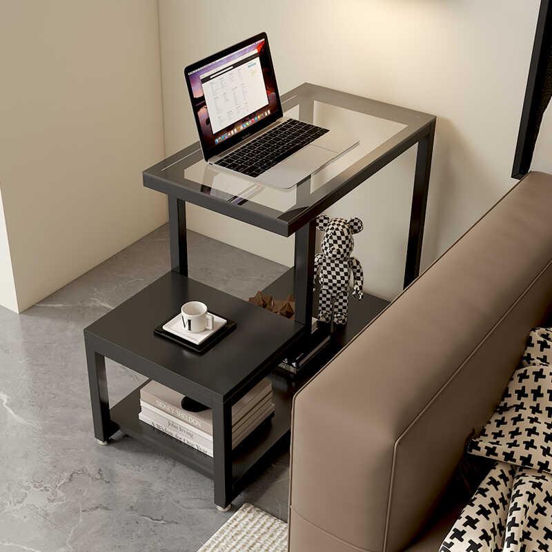 沙发边几角几简约小桌子迷你轻奢钢化玻璃移动茶几客厅置物架边柜