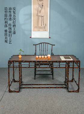 新中式筇竹家具宋式泡茶桌竹编茶台家用茶室茶几茶空间茶海桌套装