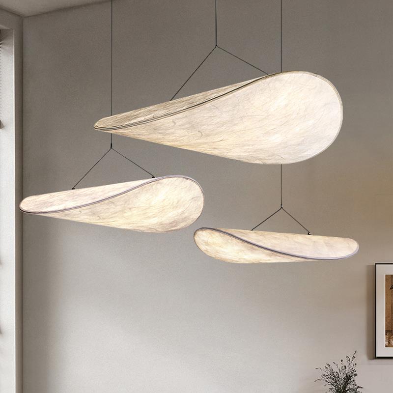 丹麦设计师款日式侘寂风薯片蚕丝餐厅吊灯北欧艺术民宿客厅卧室灯