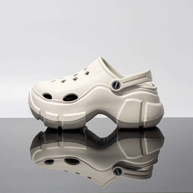 厚底增高7cm透气沙滩鞋女外穿沙滩鞋包头洞洞鞋防滑海边度假凉鞋