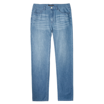 佐丹奴裤子男装纯棉薄牛仔猫须洗水中腰长裤 13111011