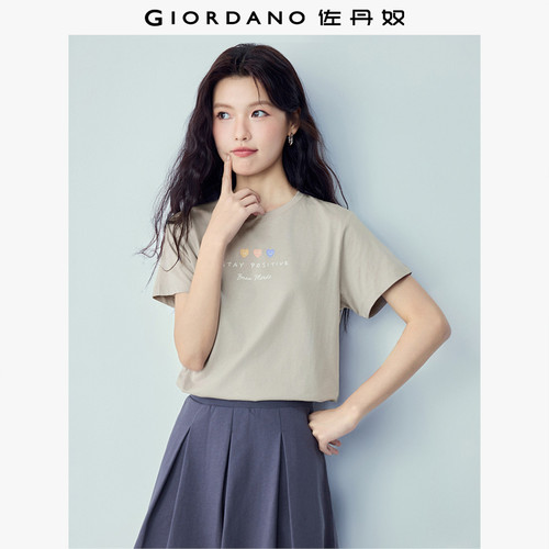 Giordano短袖休闲常规印花T恤