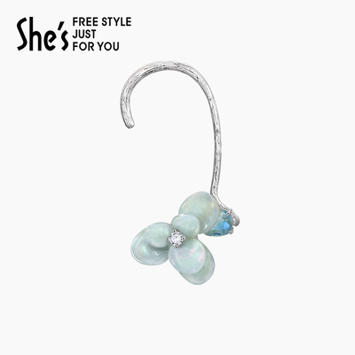 shes茜子浪漫无耳洞耳挂花瓣