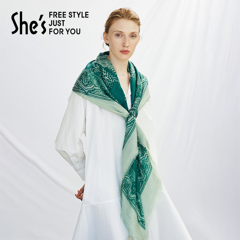shes茜子莫奈印象数码印花羊毛亲肤轻奢长款围巾空调披肩围脖女,服饰配件/皮带/帽子/围巾,围巾/丝巾/披肩,淘宝优惠券,粉丝福利购,淘宝优惠卷