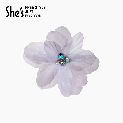 shes网纱通透横夹发夹顶夹