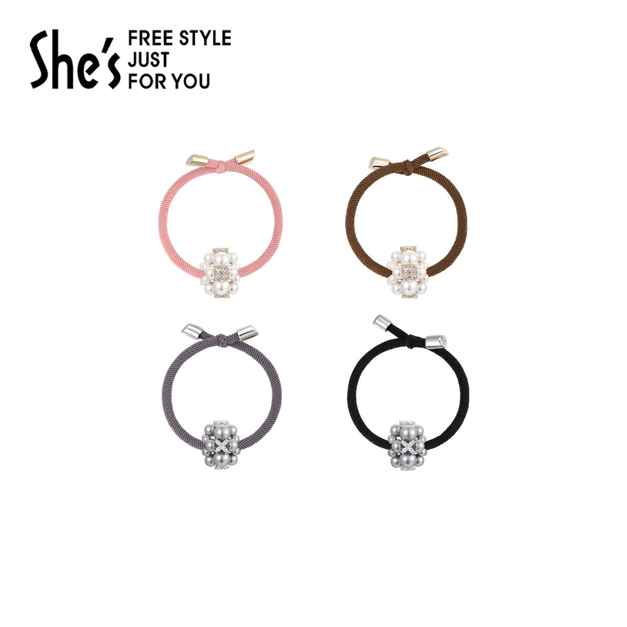 shes茜子巴比耶系列工艺珍珠四叶草马尾发绳皮筋送礼女发饰饰品,饰品/流行首饰/时尚饰品新,发饰,淘宝优惠券,粉丝福利购,淘宝优惠卷