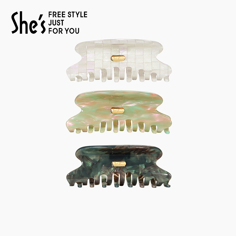 shes茜子奥莱轻简高级感醋酸板材抓夹盘发夹后脑勺大号鲨鱼夹发饰,饰品/流行首饰/时尚饰品新,发饰,淘宝优惠券,粉丝福利购,淘宝优惠卷