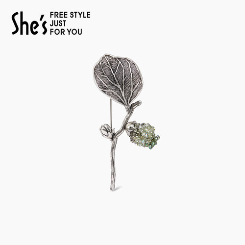 shes美学手作DIY胸针刺绣花朵