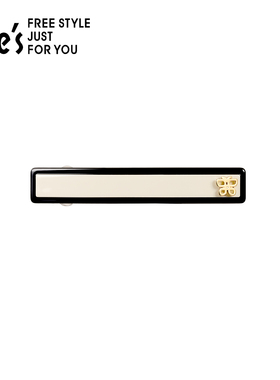 shes茜子奥莱小香风黑白撞色横夹马尾平行夹板材半发夹母亲节礼物