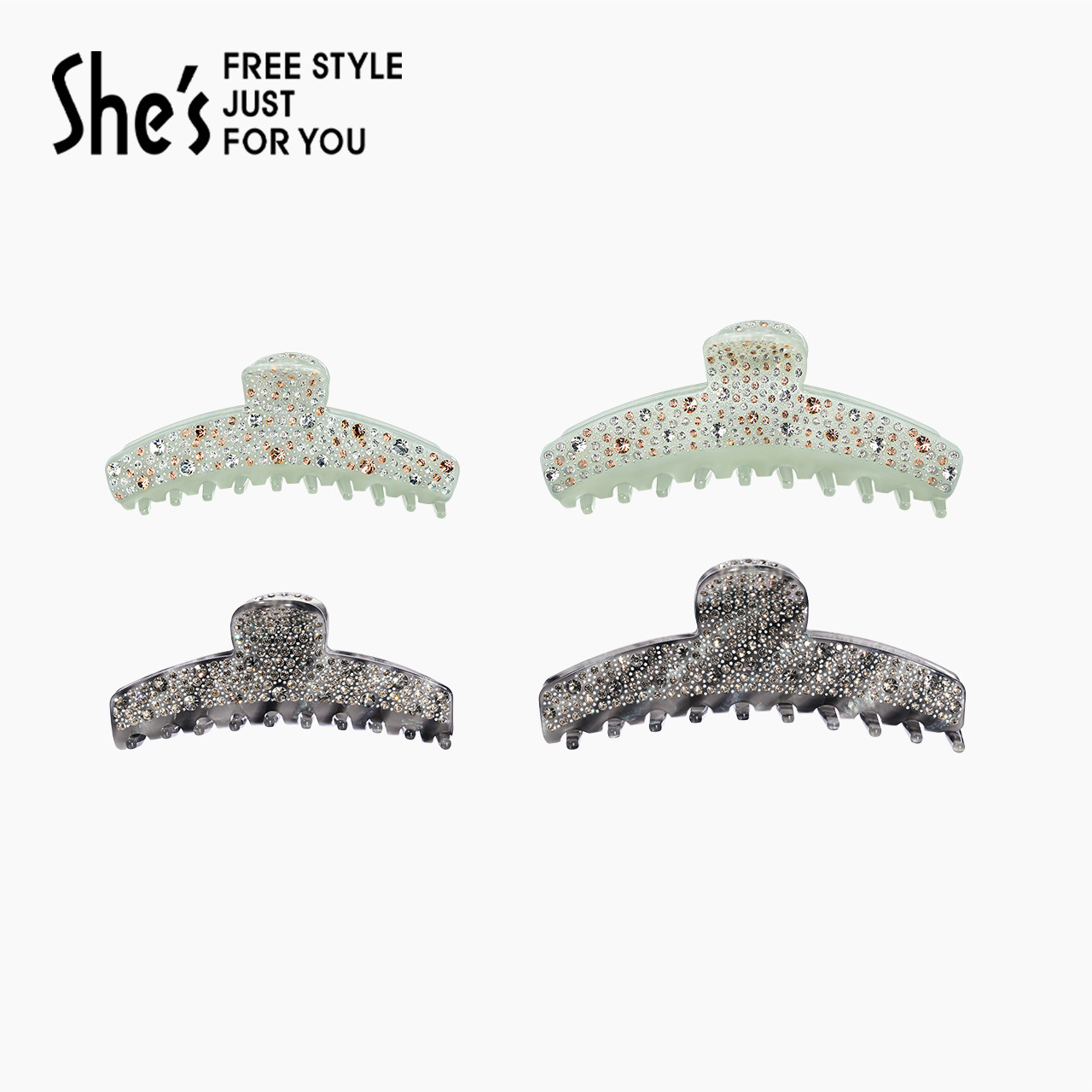 shes茜子奥莱莫奈印象波光轻盈板材后脑勺大号发夹抓夹鲨鱼夹,饰品/流行首饰/时尚饰品新,发饰,淘宝优惠券,粉丝福利购,淘宝优惠卷