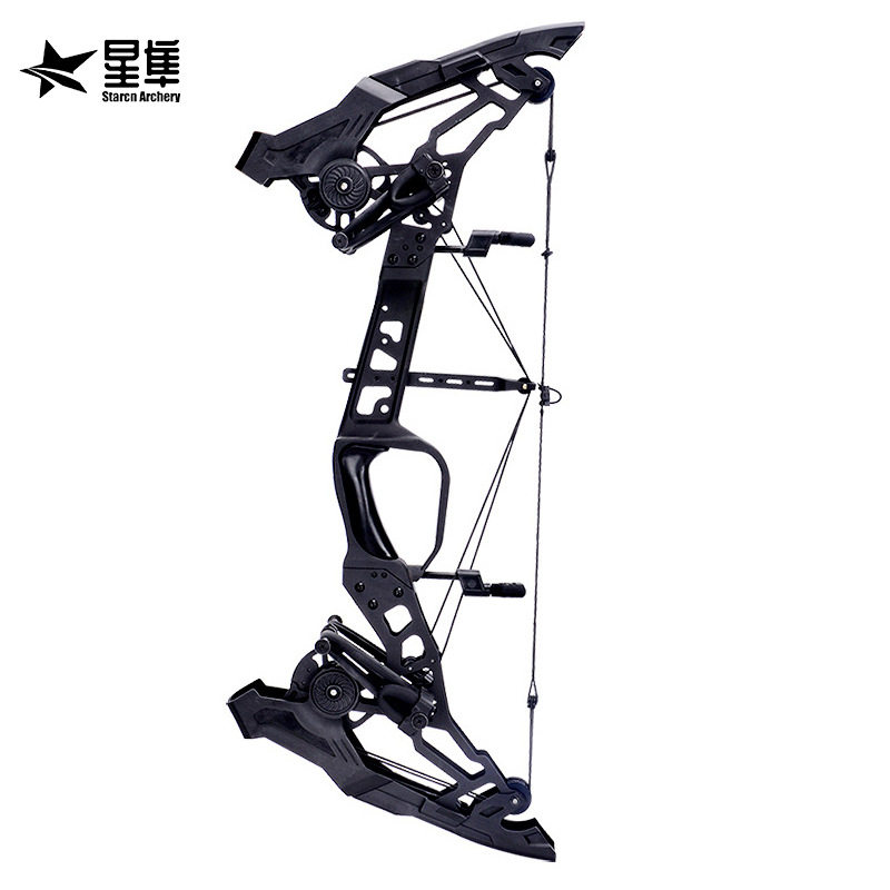 新款掠食者合金版射箭钢珠两用滑轮复合弓猛禽夜刃弓箭皮筋可空放