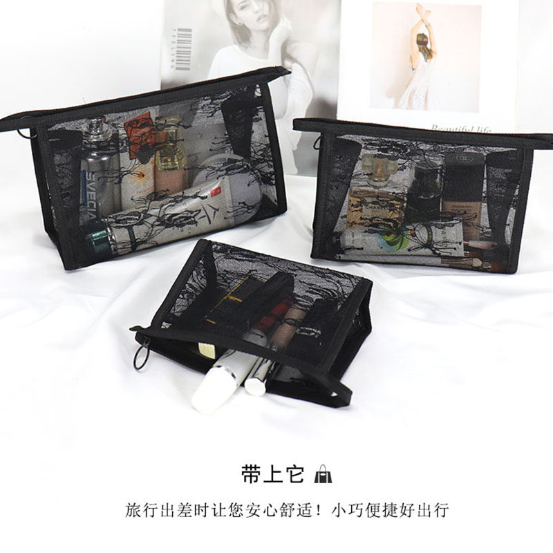 透明网纱化妆包女便携小号韩国简约化妆包随身多功能洗漱袋大容量