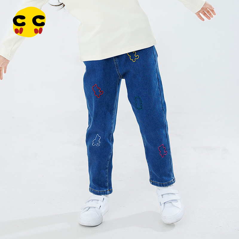 clanc长裤加绒保暖牛仔裤