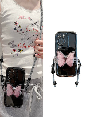 适用vivos17亮黑色手机壳s16带支架s15保护套s12挂绳s10时尚s9全包防摔s7e蝴蝶s6清新s5软s17t硅胶s1pro女5G