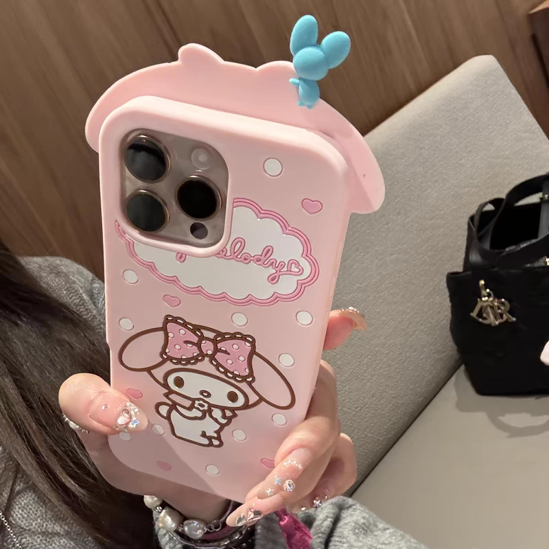 卡通立体趣味美乐蒂适用苹果17手机壳iphone16promax硅胶软壳15全包14防摔13保护套12新款11可爱5678plus萌4s
