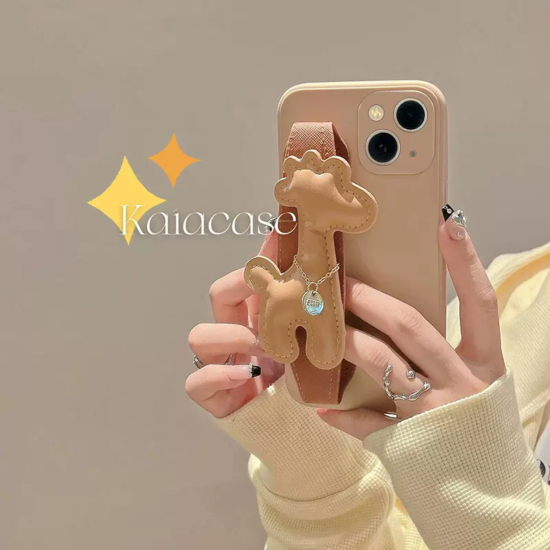 长颈鹿腕带适用小米12手机壳11pro保护套10青春版cc9可爱10s小清新mi8支架小米11女款12x挂绳5G全包边防摔por