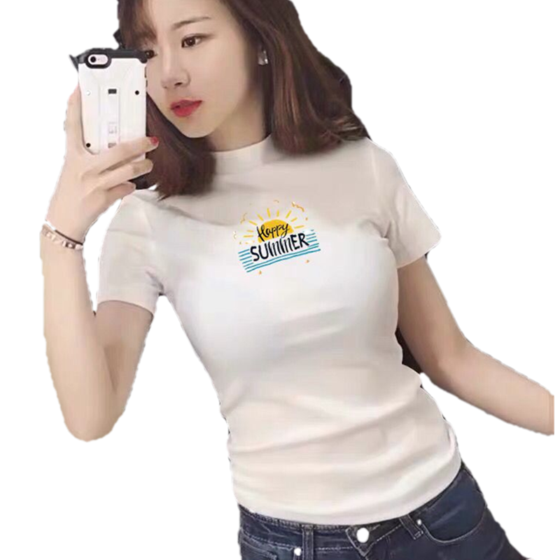 半高领修身风显瘦内搭白色t恤