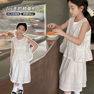 韓版 女童半身裙夏季 套裝 女生超仙經(jīng)典 夏日森系紗裙2025生日 新款