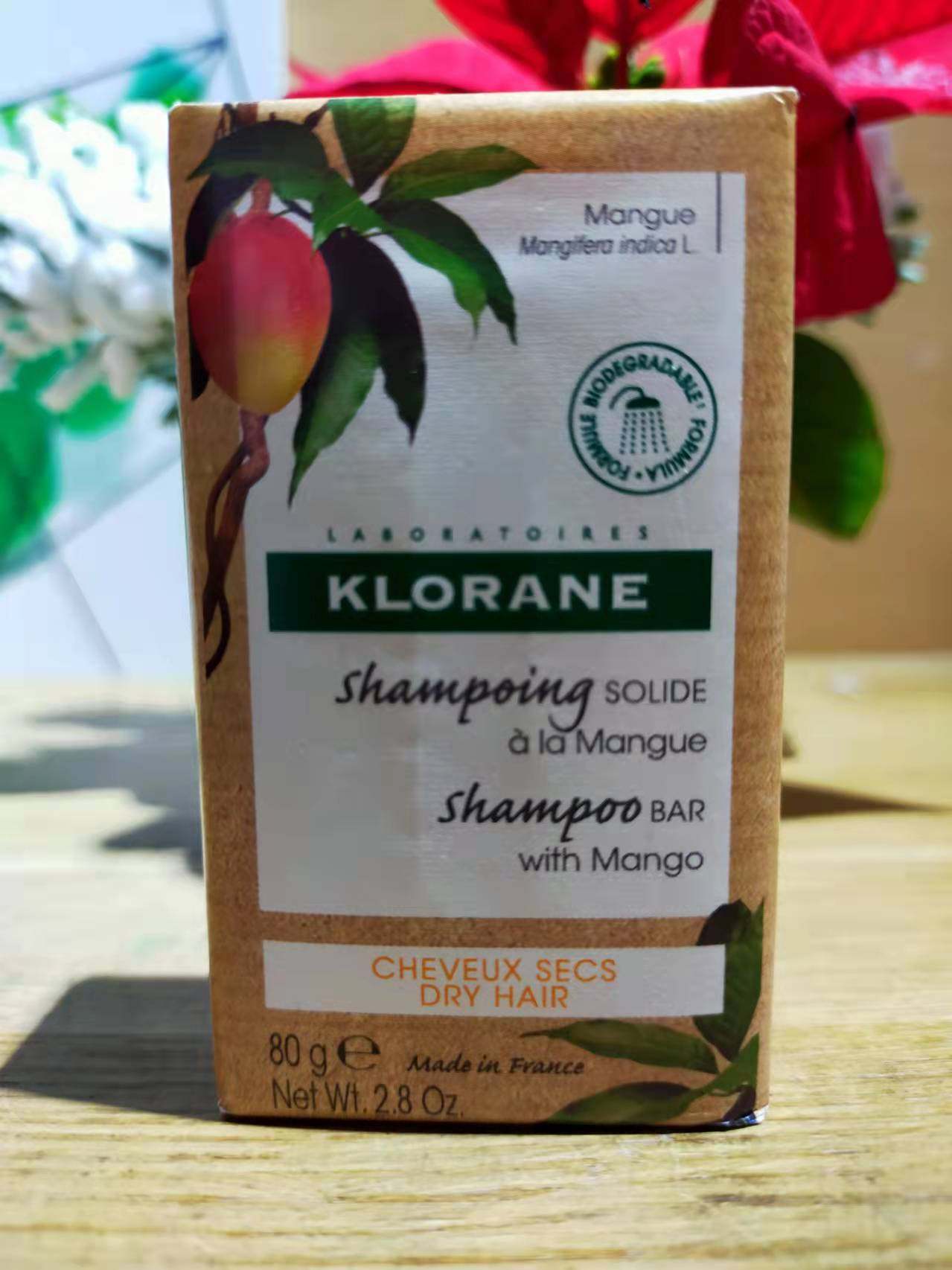 现货法国klorane蔻萝兰滋润芒果固体滋养柔顺保湿干性洗发皂80g