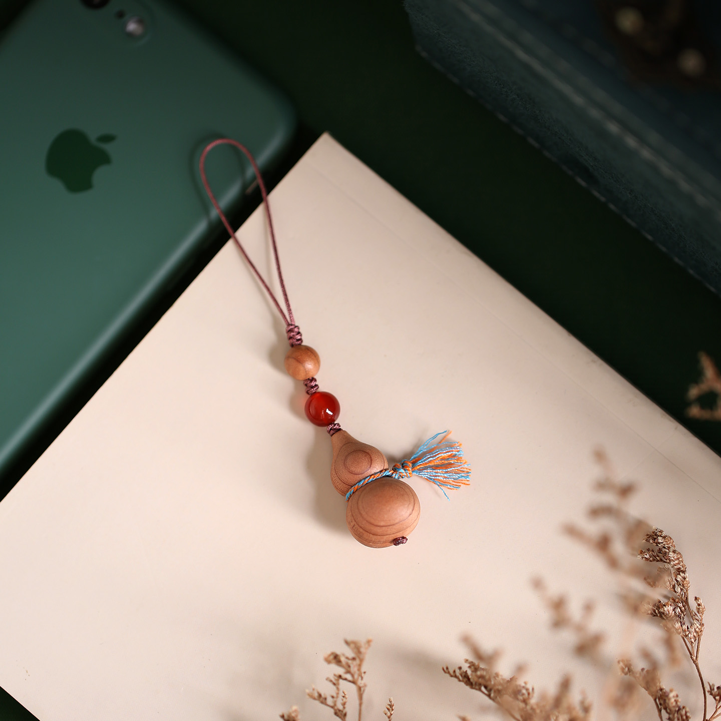 血柏木小葫芦挂件手机链挂饰U盘防丢吊坠男女款平安迷你挂绳礼物