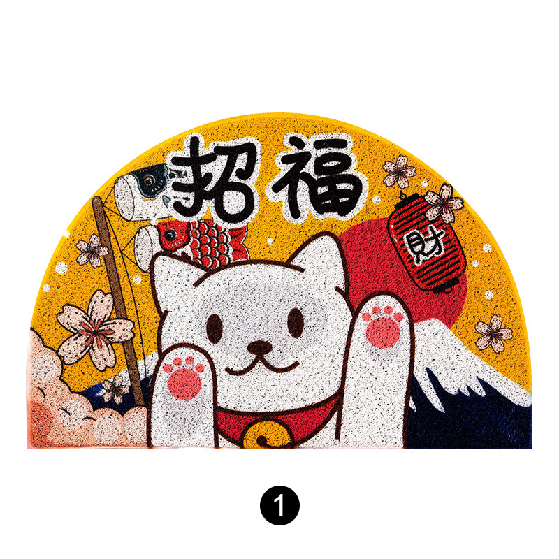 Japan household Doorway Entrance door mat Doormat Cartoon lovely Lucky Kitty Semicircle The door Mat Wire loop carpetin the Home Fabric , Mat  category - from Buy2taobao.com to provide professional Taobao agent buy service