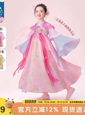 秋季女童汉服襦裙重工仙女演出