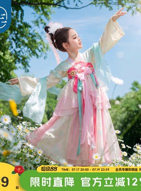 年衣童装汉服裙女童夏季新款古装改良汉服唐装儿童中式连衣裙演出