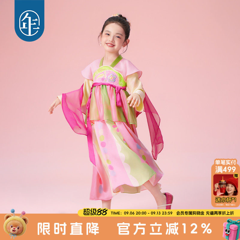 年衣童装儿童唐装汉服裙女童春装新款改良新中式中秋节国风连衣裙