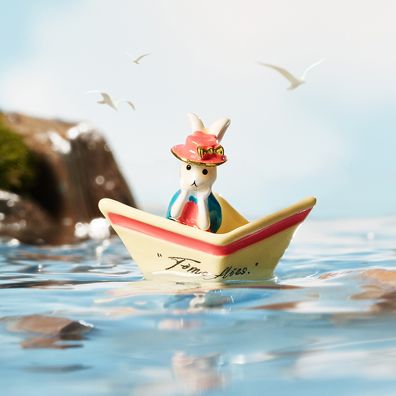 布兰兔星愿纸船冰箱贴磁贴家居饰品可爱兔子创意磁吸冰箱贴小礼物