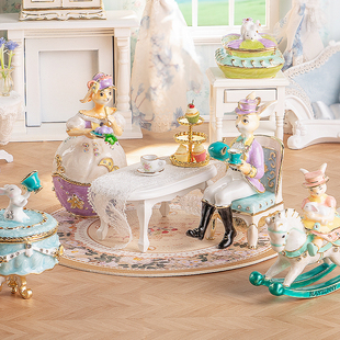 布兰兔blanbunny下午茶系列首饰收纳盒珐琅彩锌合金桌面创意摆件