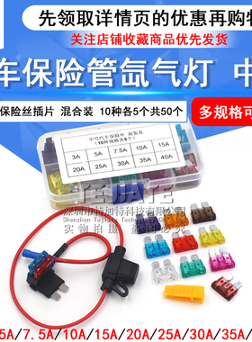 汽车保险管 氙气灯 中号汽车保险丝插片20A 5A 15A 10A 35A 40A