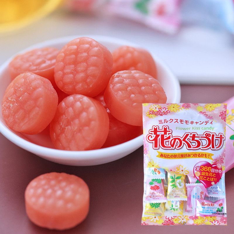 日本进口kasugai春日井花之吻蜂蜜玫瑰味高颜值硬糖128g