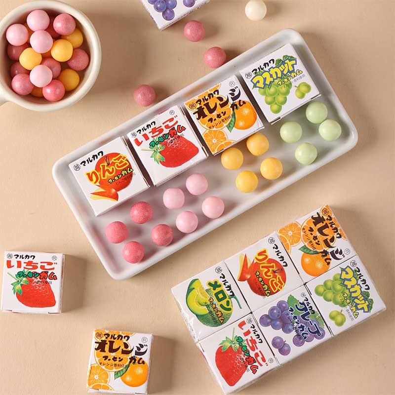 现货日本进口丸川什锦泡泡糖日式儿童趣味休闲零食6小盒