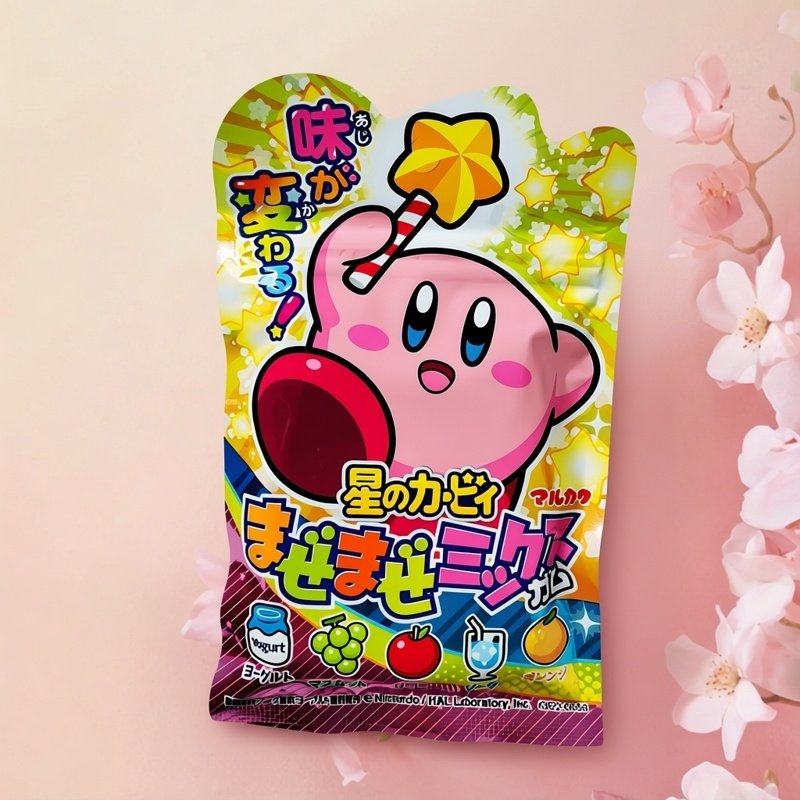 日本进口丸川星之卡比五味什锦泡泡糖可乐苏打葡萄橙子口香糖零食