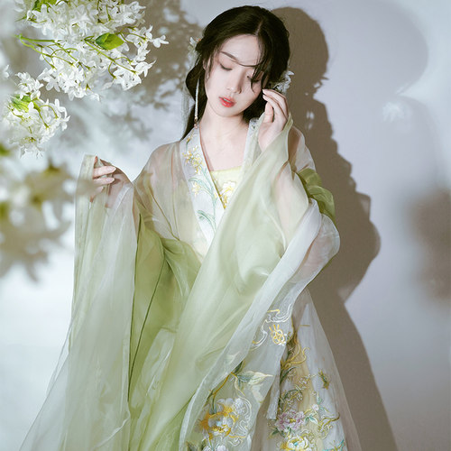 原创汉服女南北朝大袖襦齐腰襦裙