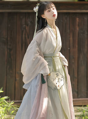 茵卡蕾采茶纪原创宋制汉服女中国风超仙齐腰襦裙春夏飘逸日常全套