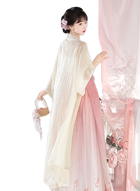 宋制汉服女夏季长干寺褙子齐腰裙