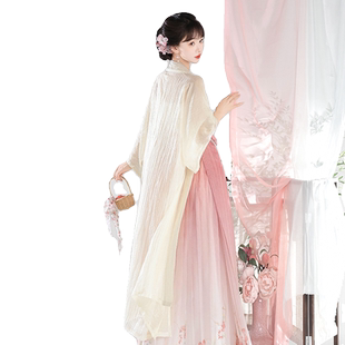 茵卡蕾原创宋制汉服女夏季长干寺褙子对襟长衫超仙齐腰百褶裙日常