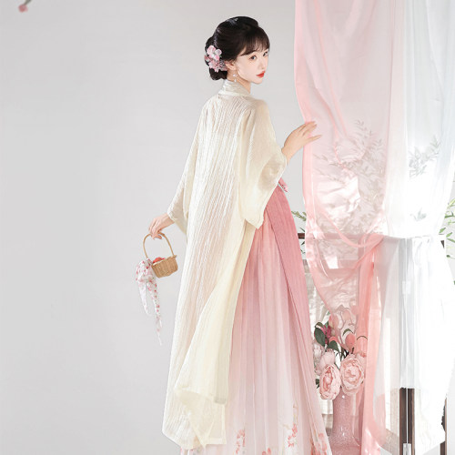 宋制汉服女夏季长干寺褙子齐腰裙