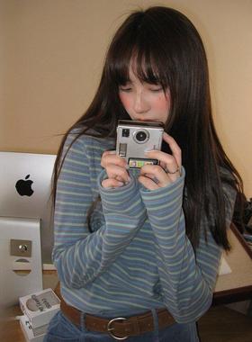 POXFFEE/双面德绒打底衫女秋冬内搭可外穿长袖t恤上衣辣妹打底衣