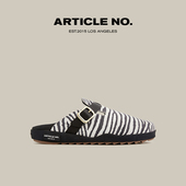 ARTICLE 百搭通勤小众设计拖鞋 NO.斑马纹勃肯包头半拖鞋 时尚