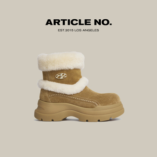 女 户外毛毛靴子秋冬季 ARTICLE NO.厚底保暖休闲雪地靴舒适时尚