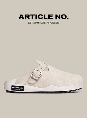 ARTICLE NO.新品包头拖厚底牛反绒勃肯拖鞋情侣款软底男女同款