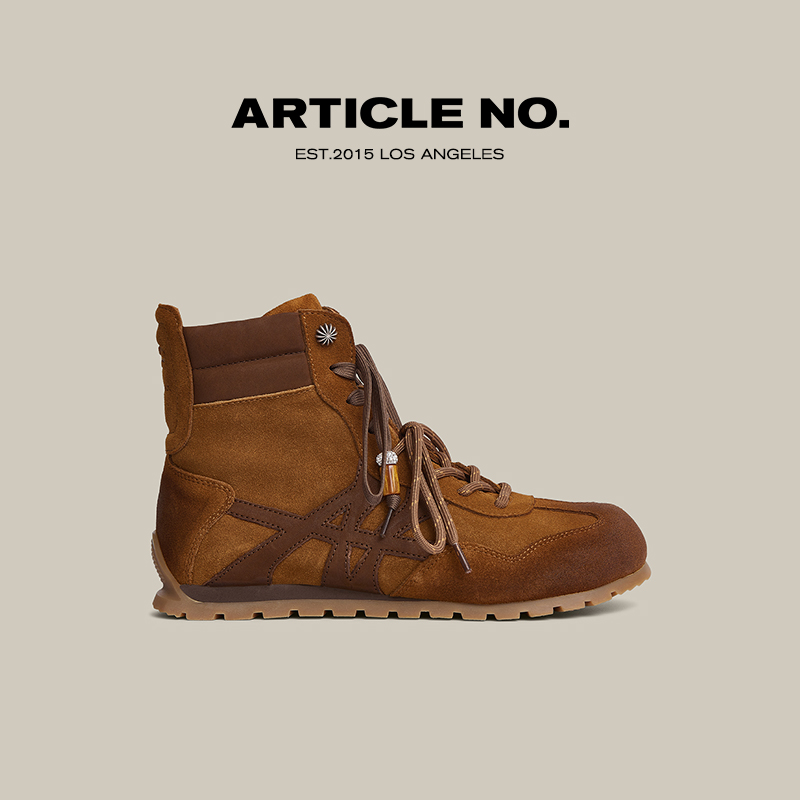 复古棕色运动靴拳击靴短靴