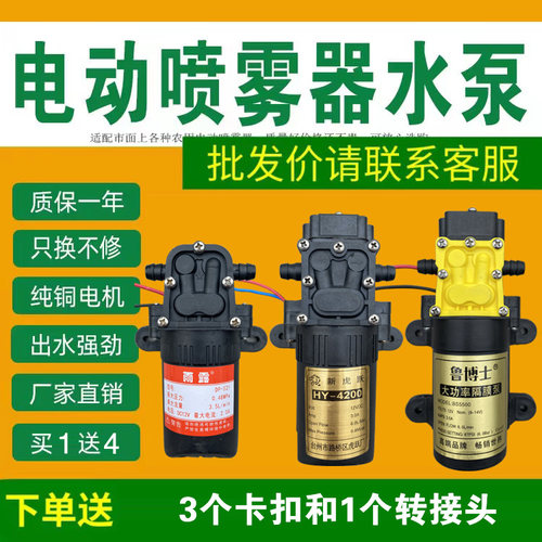 农用电动喷雾器水泵12V电机高压打药机配件马达大功率自吸泵 - 封面