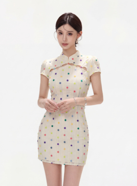 【周子仪】白色波点连衣裙女夏季2026年新款气质时尚高级感裙子