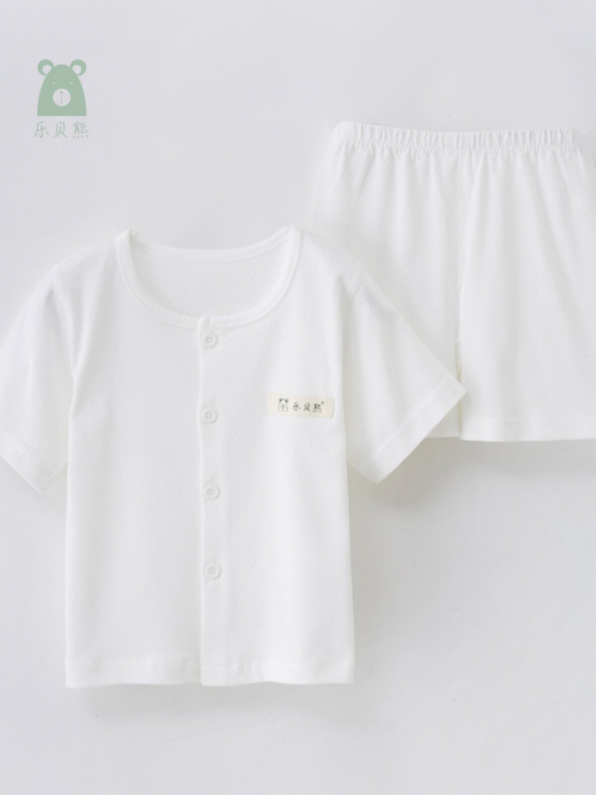LEBEI BEAR BABY COTTON UNDERWEAR SET SPRING AND SUMMER SHORT SLEEVE PAJAMAS THIN CHILDRENS LOUNGEWEAR BABY AIR CONDITIONING CLOTHES